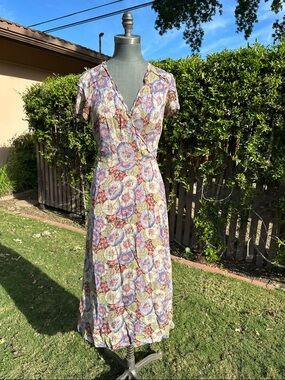 Sundance Floral Wrap Midi Dress in Multi-Color
